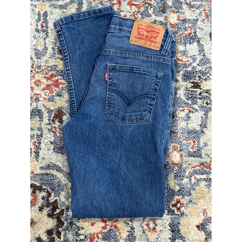 Levi's 511 Slim Fit Jeans Kids 14 Regular Blue Medium Wash Adjustable Waist